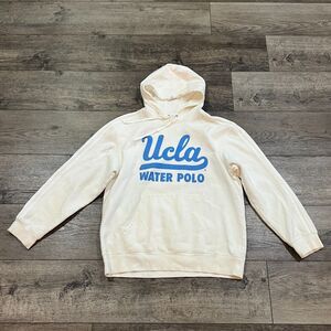 Vintage Y2K Adidas UCLA Water Polo Heavy Duty White Hoodie Center Logo - Large